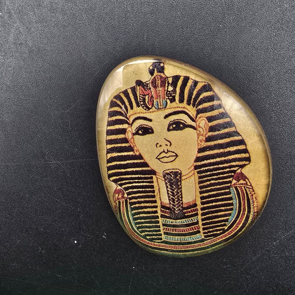 Egyptian Revival King Tut Brooch Pharaoh Vintage Jewelry
